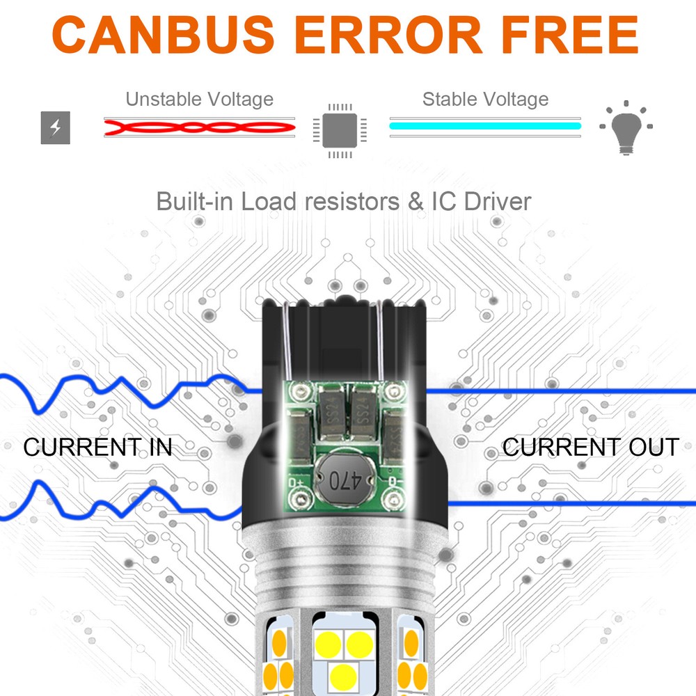 Error Free Switchback LED Turn Signal Running Light Bulbs For 2015-19 Ford F-150
