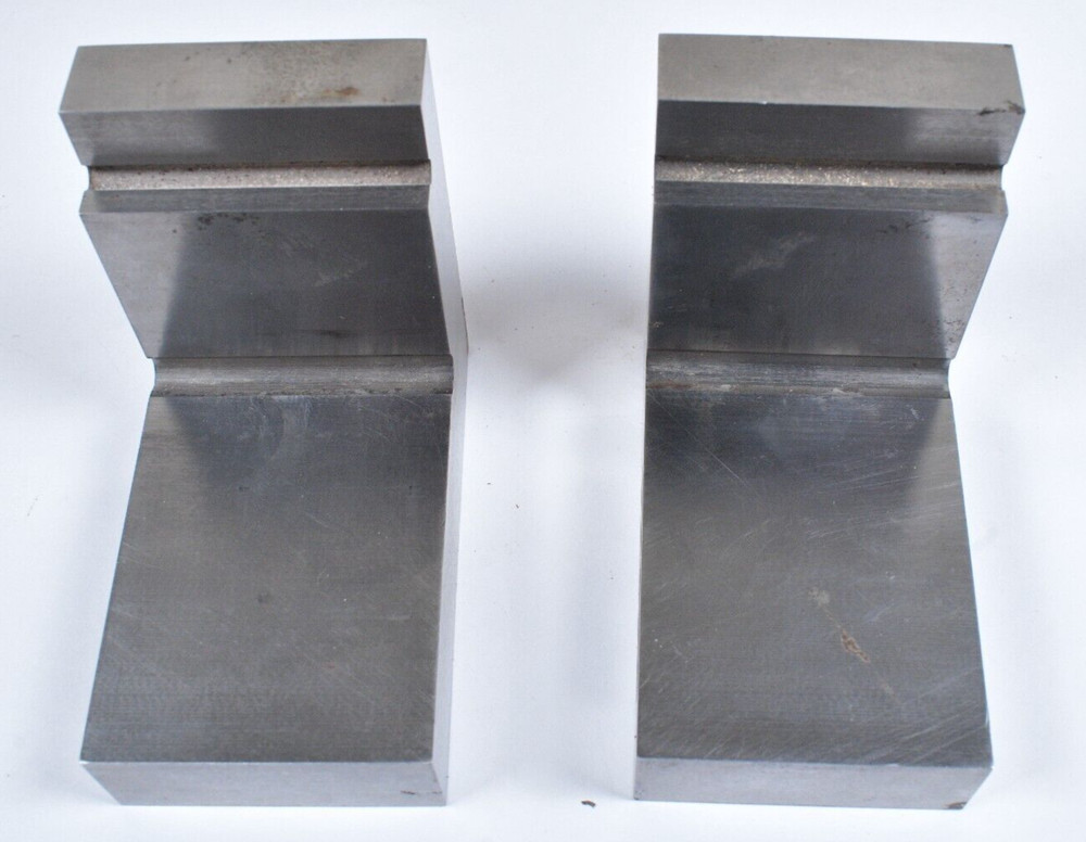 Set 2 Solid Steel Angle Plates Tool Makers Machinist Squares Precise + 4 Blocks