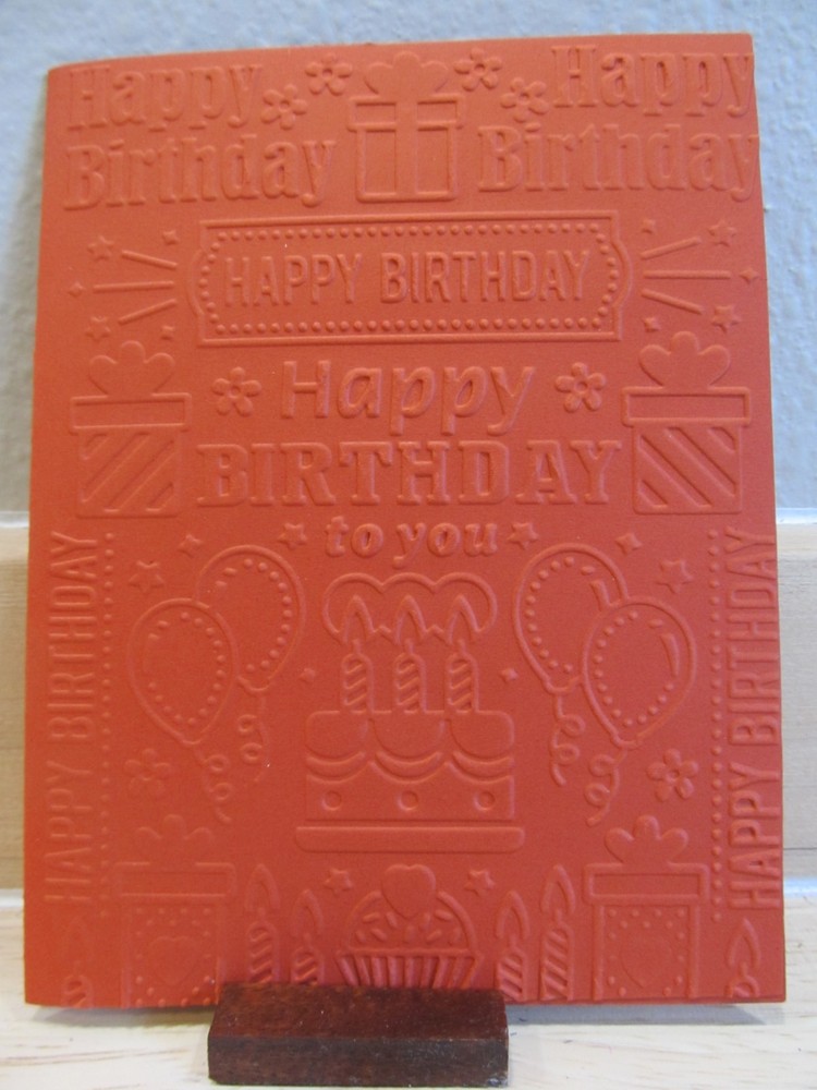 Handmade Embossed Happy Birthday Card