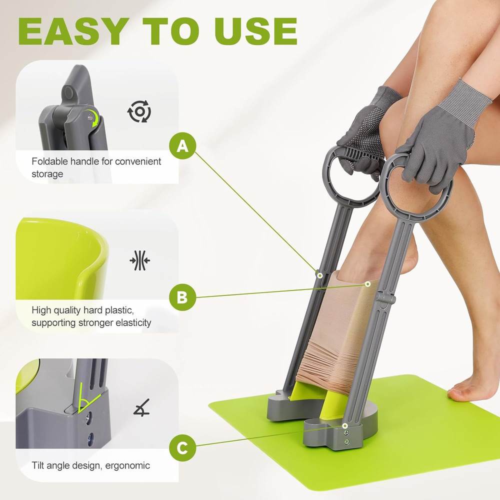 Compression Sock Aid Device with Silicone Anti Slip Mat, Sock Assistant Device