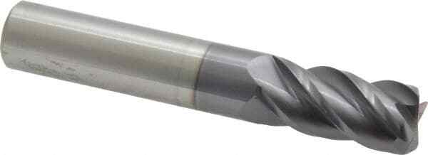 Accupro 1/2" Diam 4 Flute Single End Solid Carbide 0.045" Corner Radius End M...