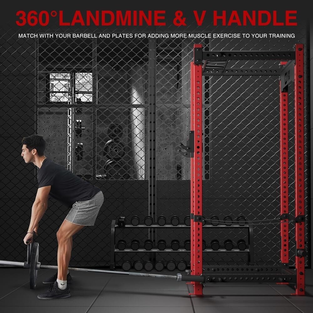 3"x3" Power Cage, 2400lbs Multi-Function Power Rack - NEW IN BOX