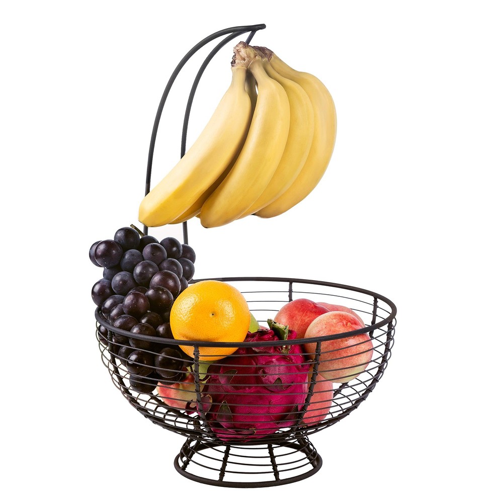 Fruit Basket Bowl 11.81" Diameter with Detachable Banana Hanger - Kitchen