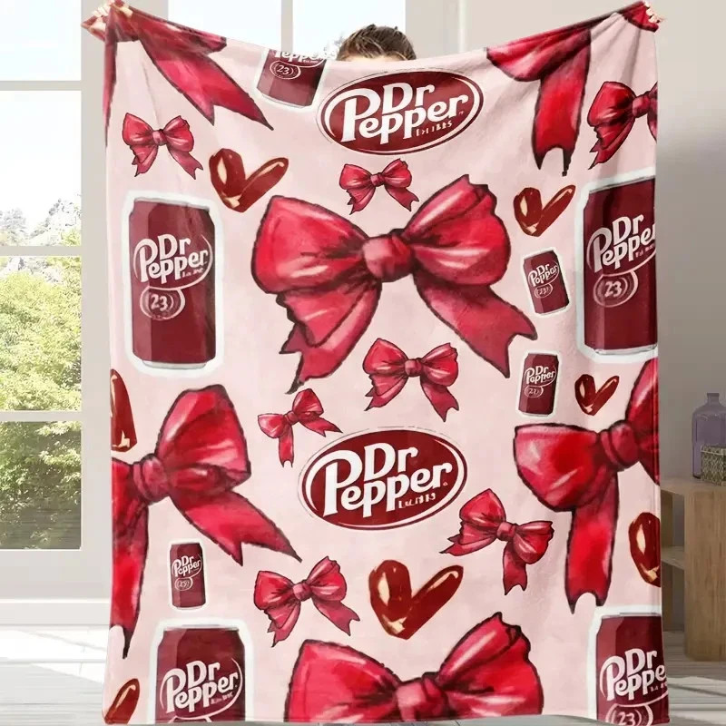 Soda Hearts Pattern Fan Gift Flannel Throw Blanket Soft Cozy