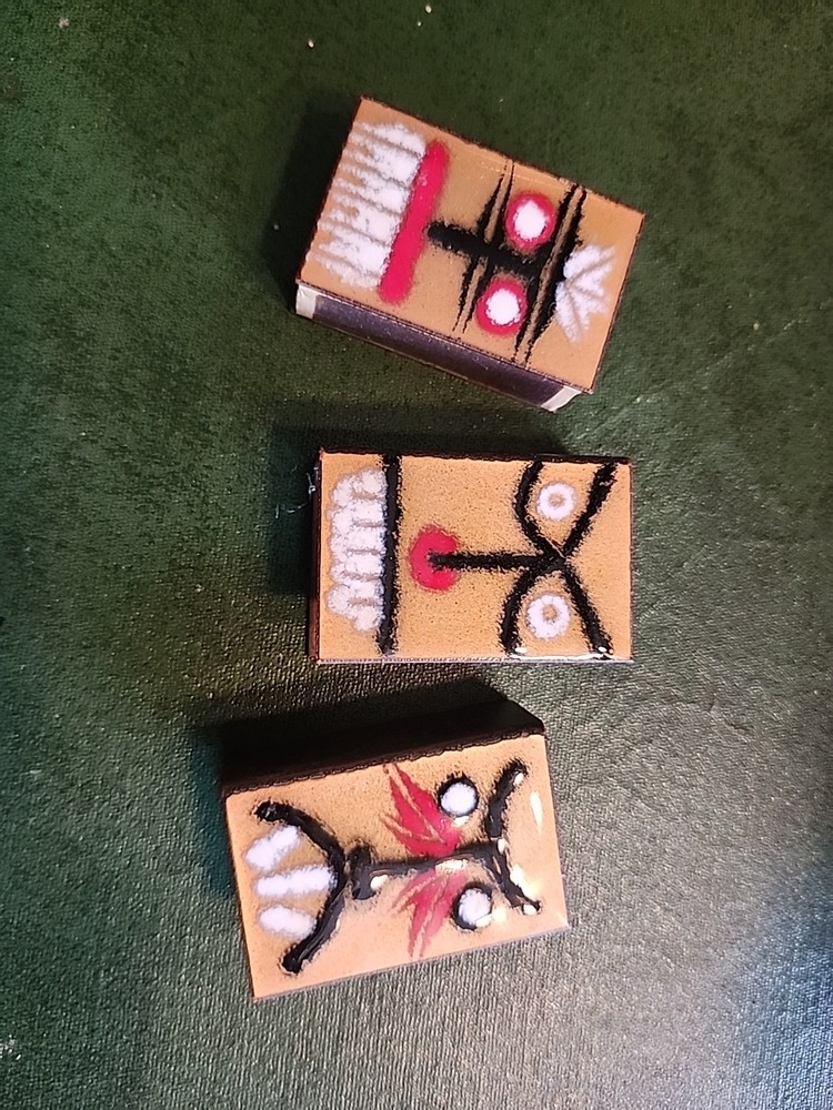 (3) Copper Enamel Matching Matchbox Covers