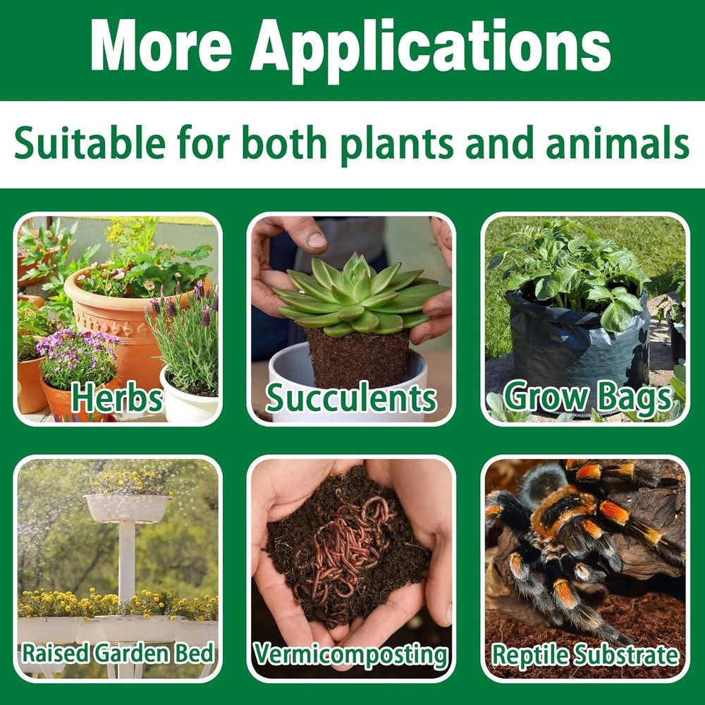 10-Pack Coco Coir Bricks: Biodegradable Planting Solution, 2.1 Gal Each