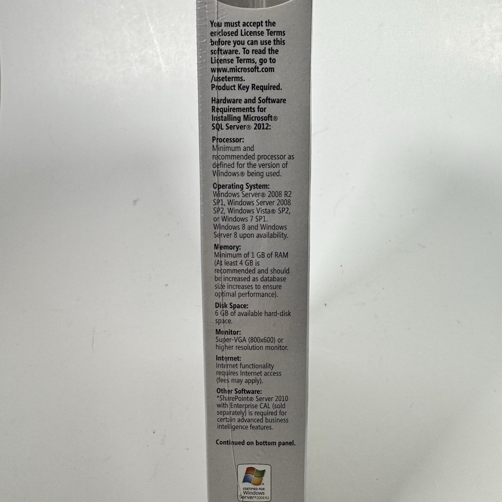 Microsoft SQL Server 2012 Developer Sealed New