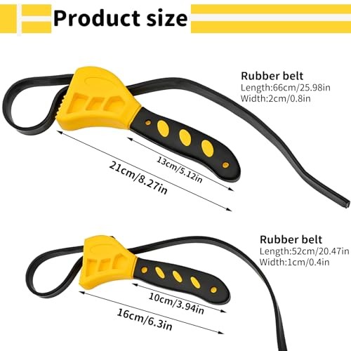 NIXNEHC Upgraded Adjustable Rubber Strap Wrench Set, 2pcs - Max Diameter 6"