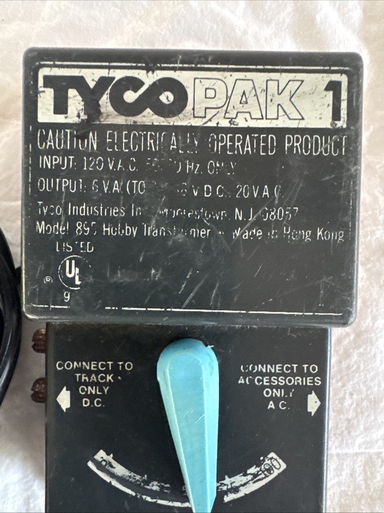 Tyco Pak 1 Model 895 Train Transformer Controller Forward Reverse Directional