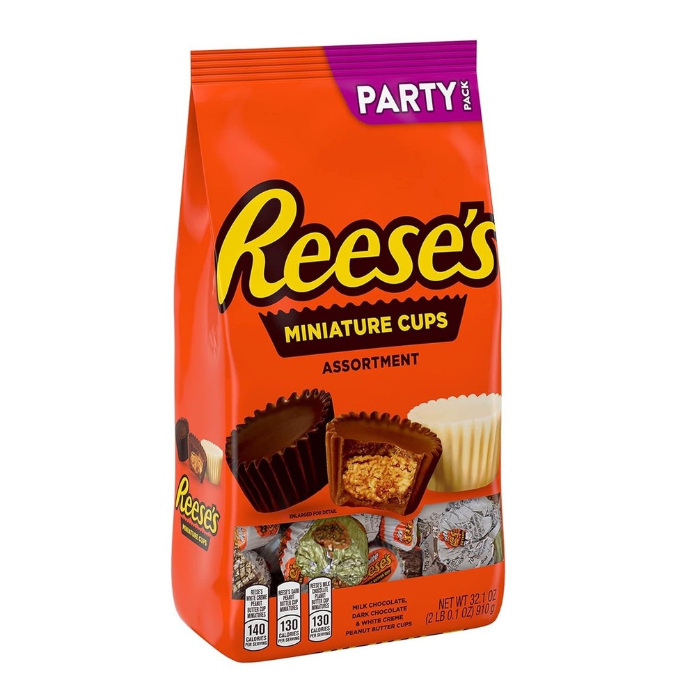 Miniatures Assorted Peanut Butter Cups Candy Party Pack 32.1 oz Shareable