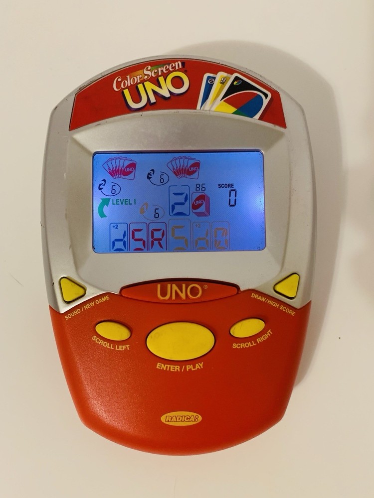 Mattel UNO Color Screen Electronic Handheld Game  2007 Tested & Working
