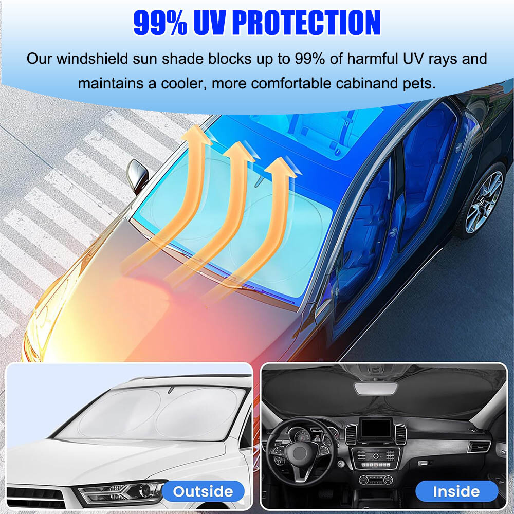 Foldable Car Front Rear Windshield Sun Shade Cover Window Visor UV Block Shield