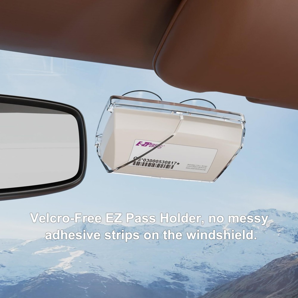 FLLIK 2 Pack EZ Pass Holder for Windshield. Ezpass with Strong Suction Cups.