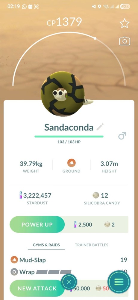 Sandaconda ( Silicobra Evolution ) Pokemon Fast Same Day Go