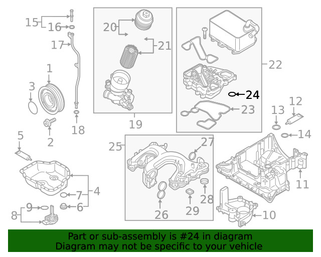 Genuine Volkswagen Oil Cooler O-Ring 059-117-070-A