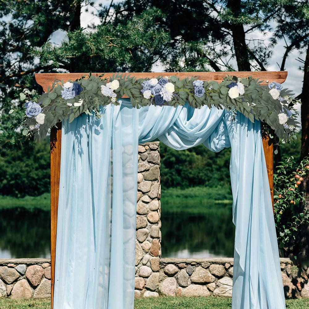 Emivery Artificial Dusty Blue Rose Garland Greenery Eucalyptus Willow