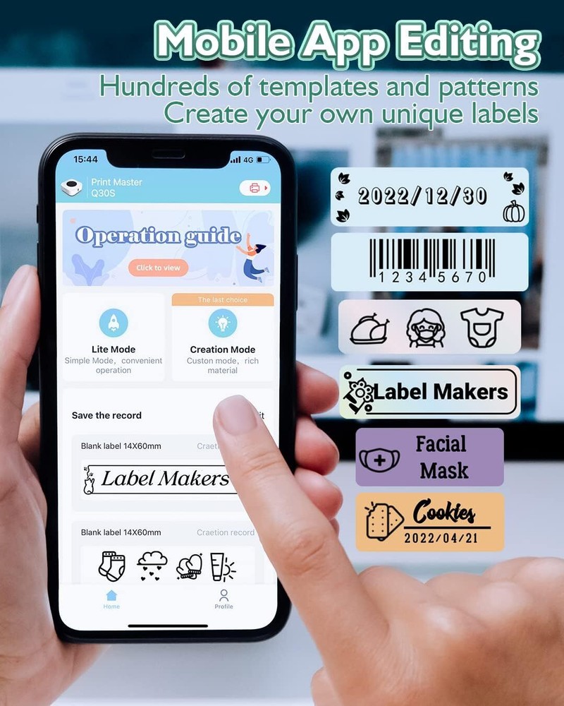 Phomemo Q30S Mini Label Maker Bluetooth Wireless Thermal Label Maker Machine US