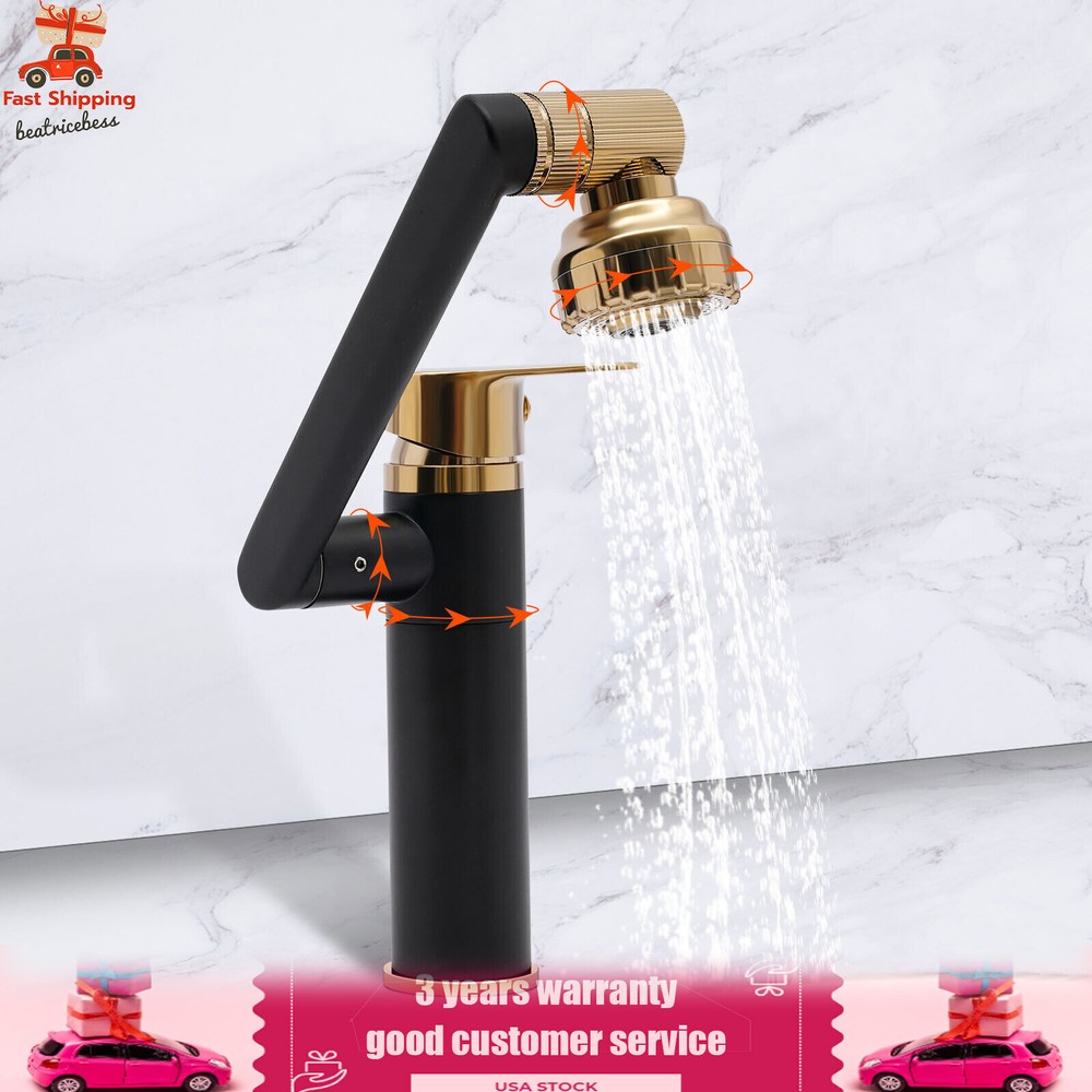 360?? Bathroom Sink Faucet Single Handle Waterfall Vanity Basin Mixer 2 Function