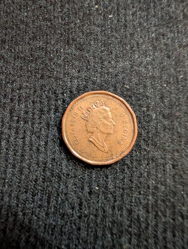 1996 Canadian 1 Cent Maple Leaf