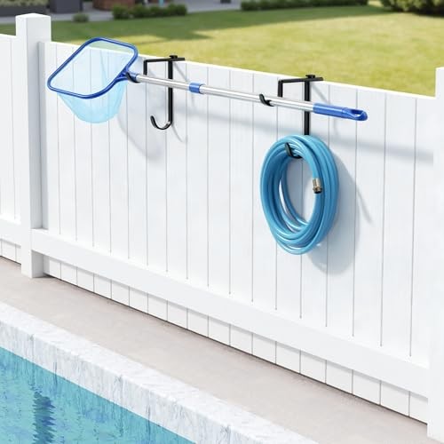 2pcs Double Pool Pole Hooks, Adjustable Thickened Panel Pool Fence Equipment