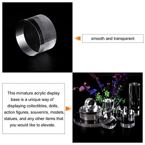 Clear Acrylic Solid Cylinder Round Display Riser, 1.2 inches (Height) x 2