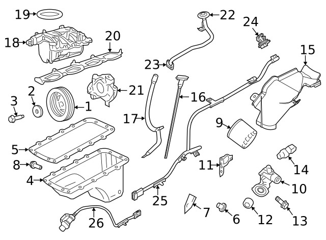 Genuine Ford Engine Oil Filter Adapter 9L3Z6881B