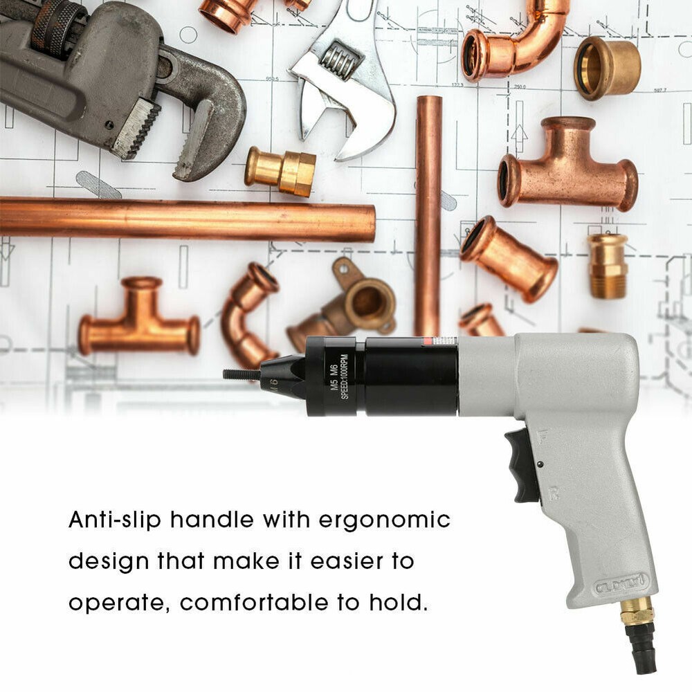 For 1/4Pneumatic RivetingM5/M6Automatic Air Riveter Pull Nut Tool HighEfficiency