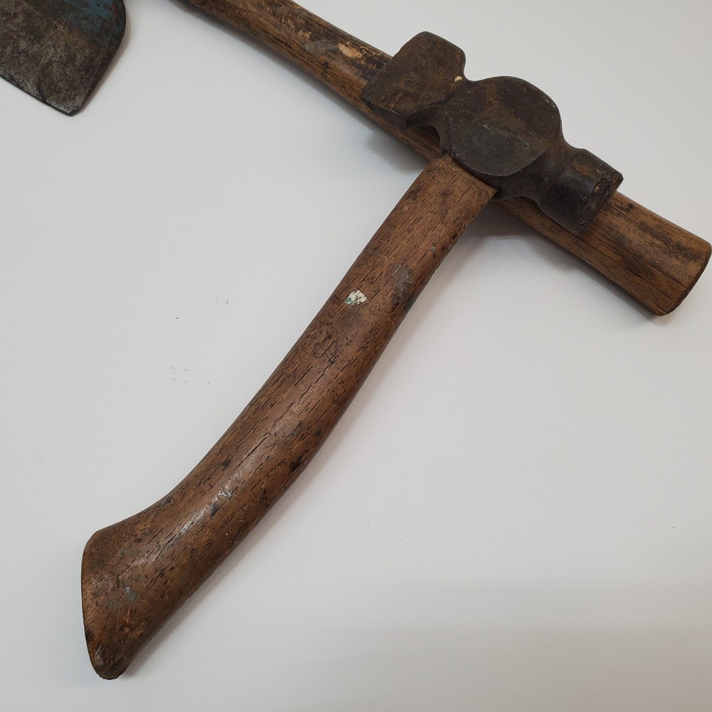 3x VTG Carpentry Tools Broad Hatchet Hewing Axe +Axe/Hammer +ATCO Axe