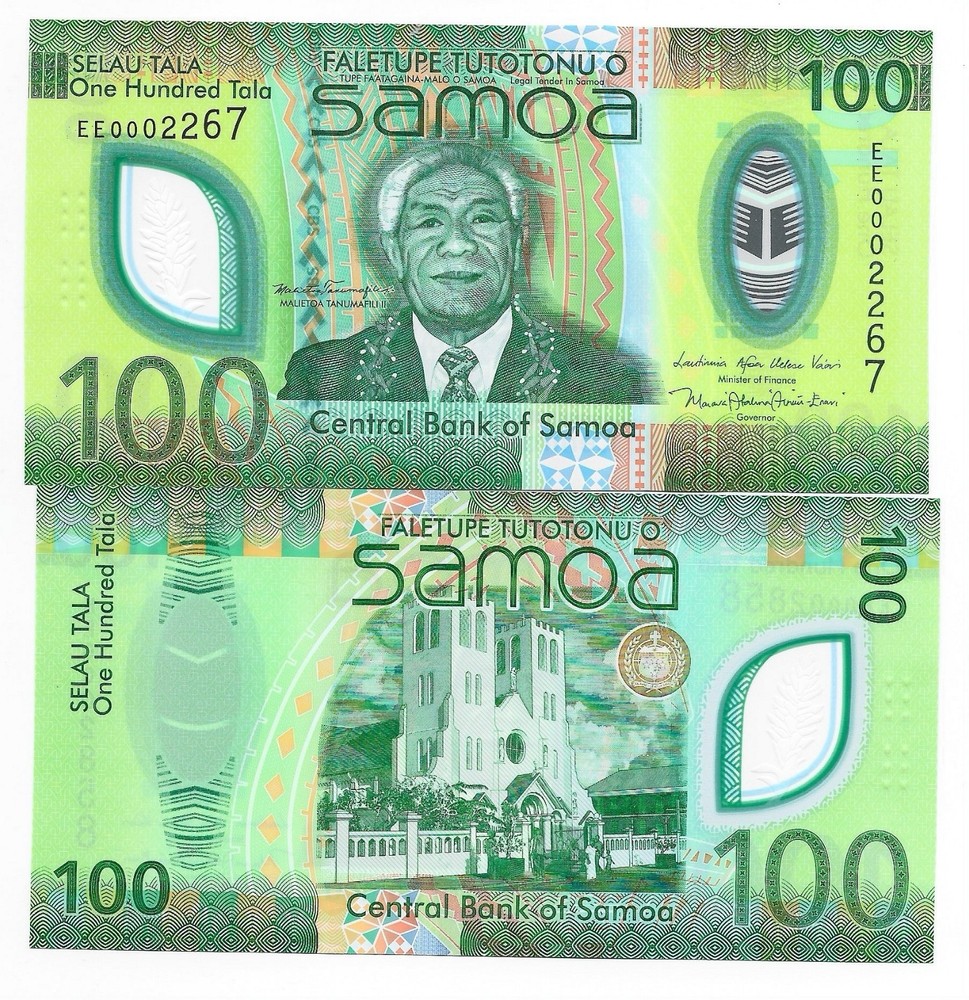 Samoa 100 tala 2025 Polymer New B131a UNC