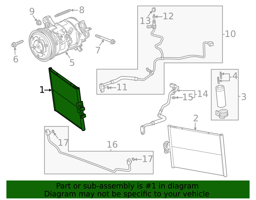 Genuine GM Passenger Side Air Conditioning Condenser 85601834