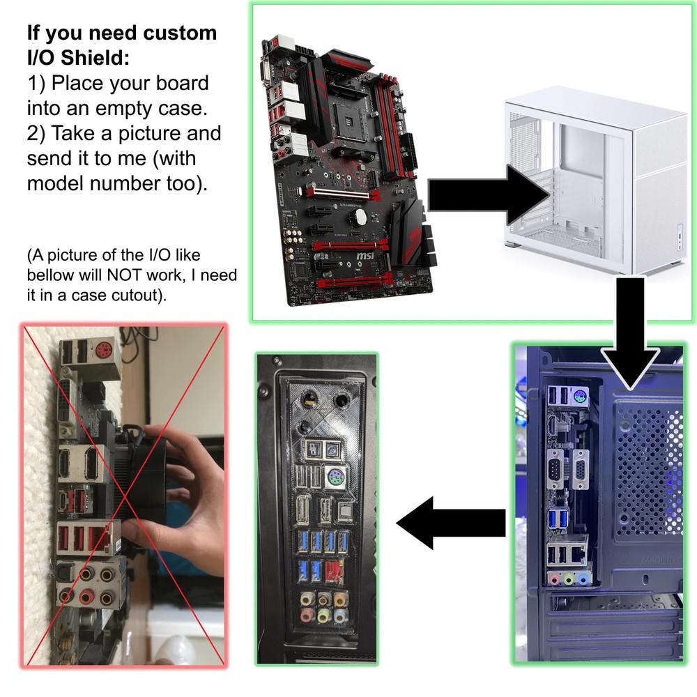 Asus P8H61-I R2.0 I/O Shield, 3D Printed, IO Backplate