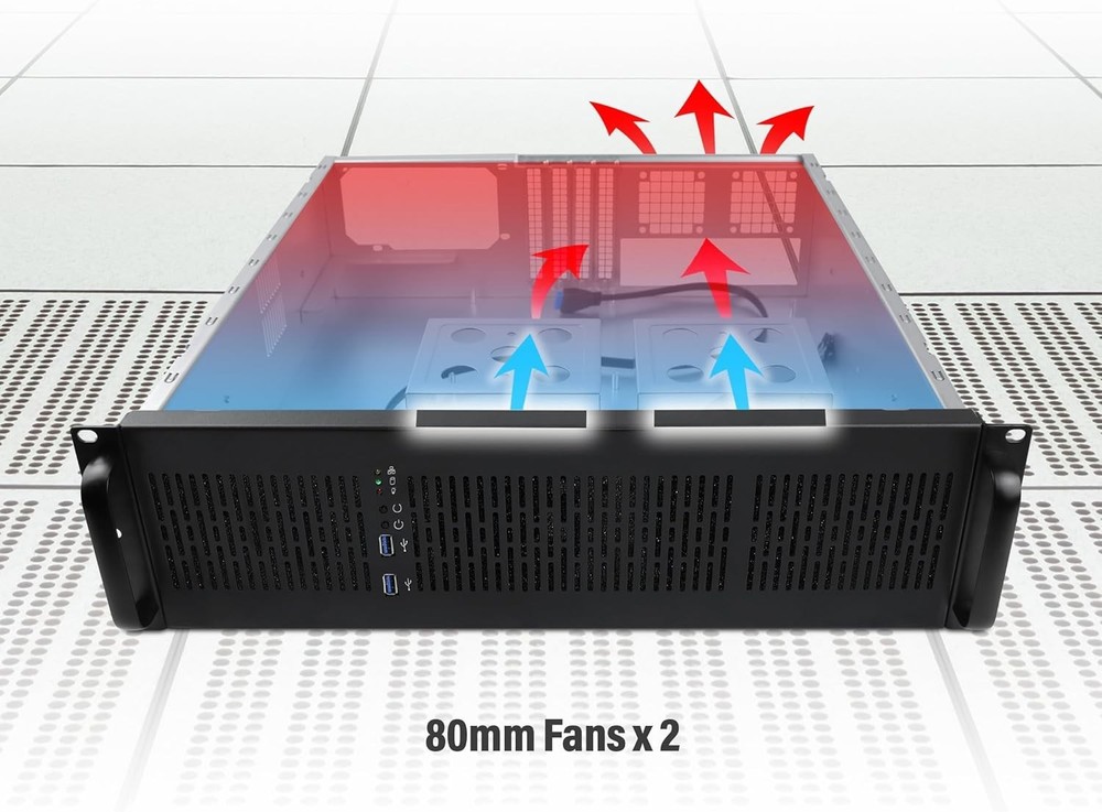 3U Rackmount Case, 6x 3.5 Bays, E-ATX Compatible, 2x USB 3.0