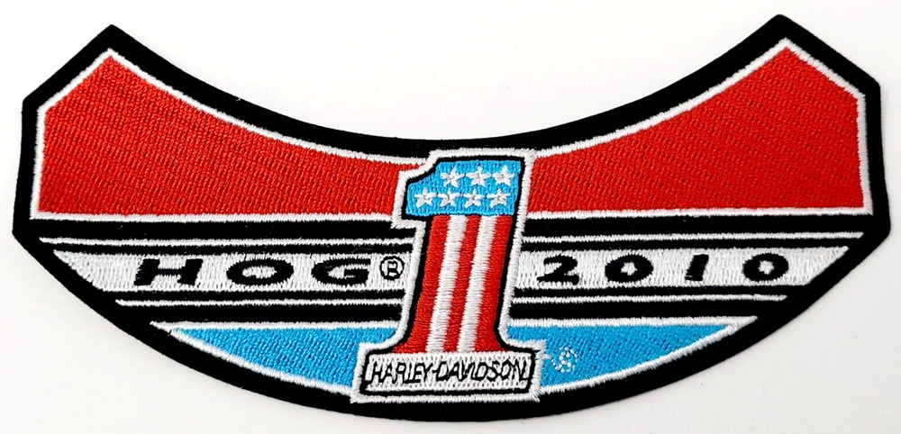 HOG 2010 #1 Patch USA Flag Harley Davidson Rocker Embroidered Sew On Owner Group