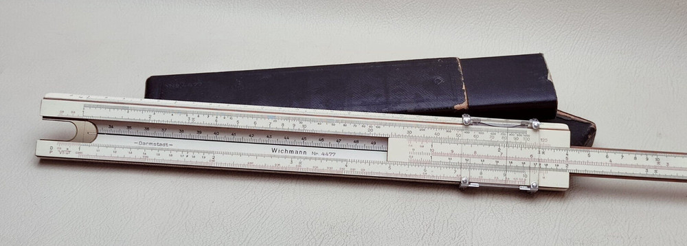 Logarithmic ruler Slide Wichmann ruler German Vintage Drawing device.