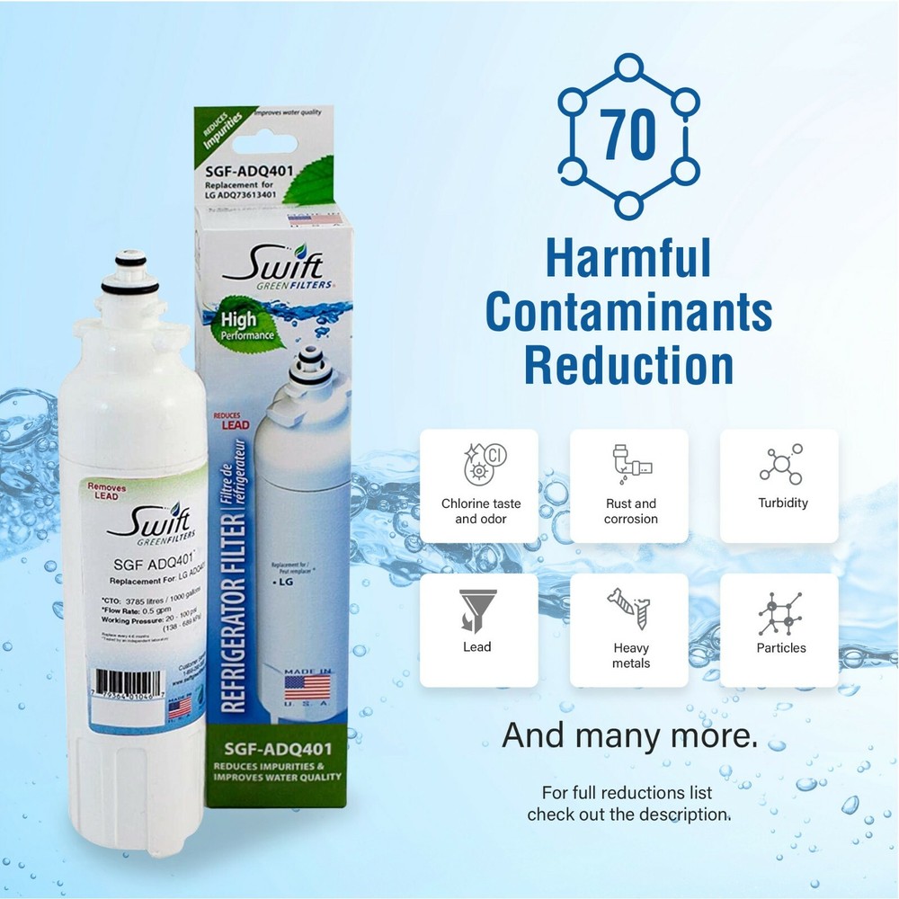 Swift Green SGF-ADQ401 Fits for LG LT800P, ADQ73613401 water filter (2 Pack)