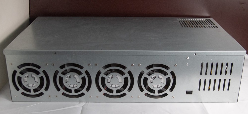 8 GPU Crypto Mining Rig 2000W PSU No GPUs Closed Case Intel Processor 4GB RAM