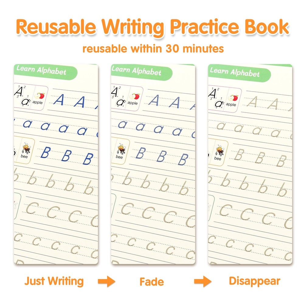 Helsort Large Magic Grooved Practice Copybook for Kids, Reusable
