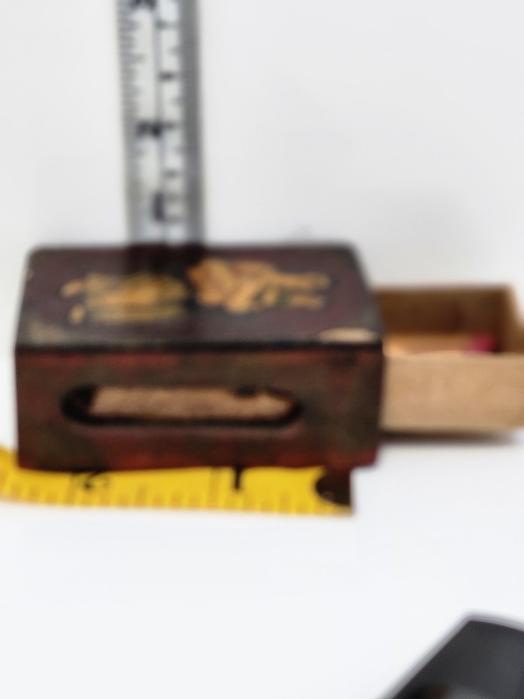 vintage matches wood box