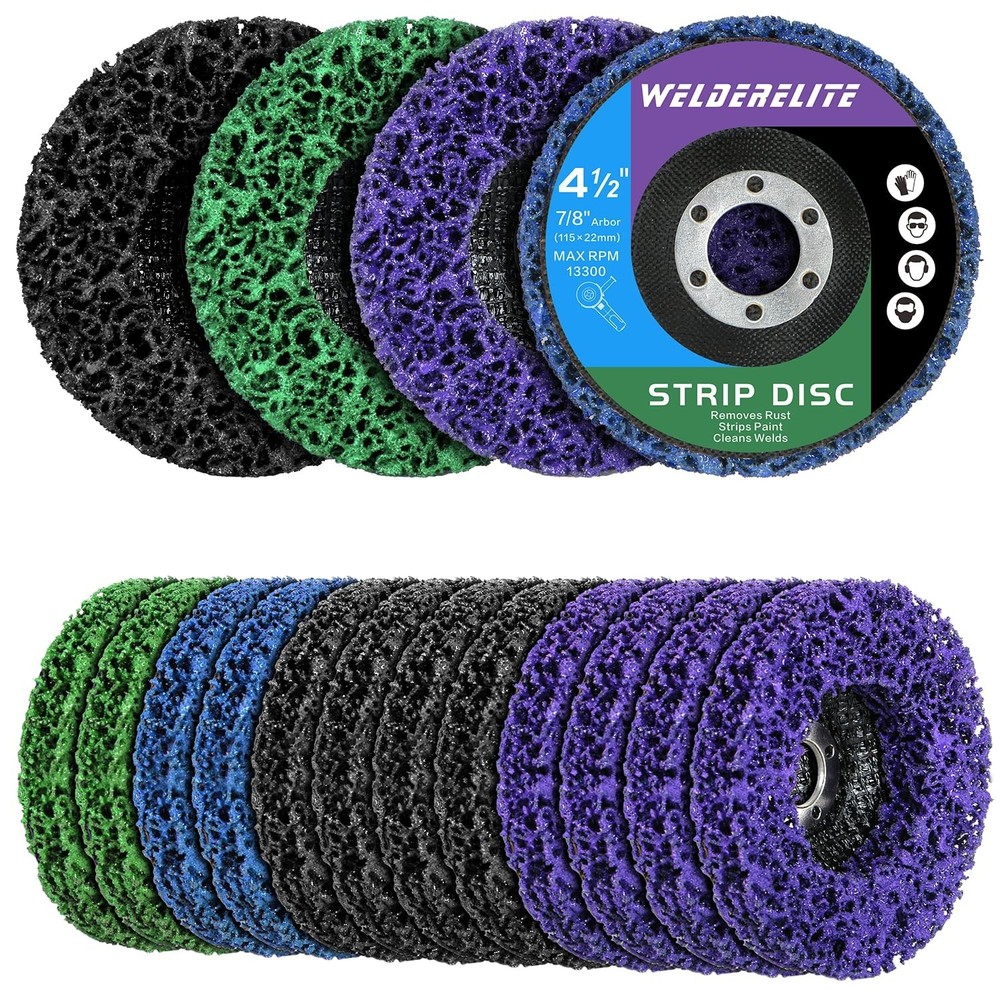 12-Pack Angle Grinder Discs - 4.5" Multi-Surface Paint and Rust Removers
