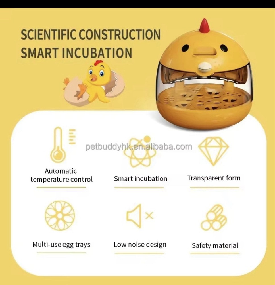 Incubator for Hatching Eggs-4 Egg Capacity Temperature Control, 360° Viewing