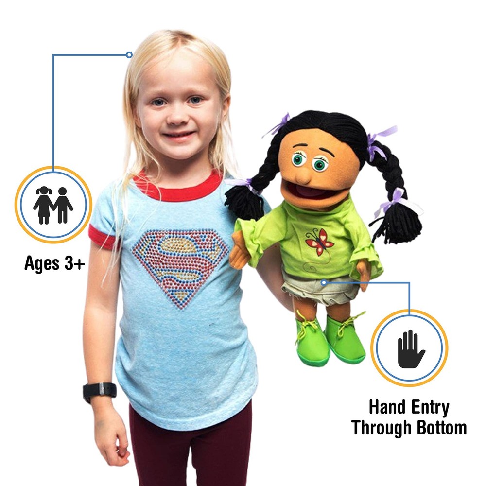 14 Jasmine, Hispanic Girl, Hand Puppet