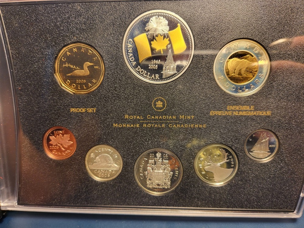2005 Silver Canada 8 Coin Proof Set Box Missing COA