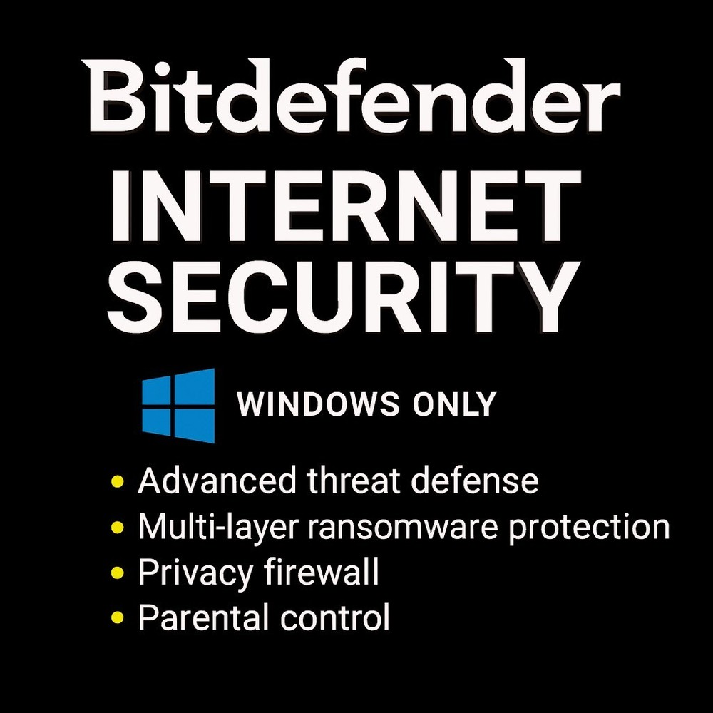 Bitdefender Internet Security  3 Years | 3 PCs | Windows | Fast Delivery