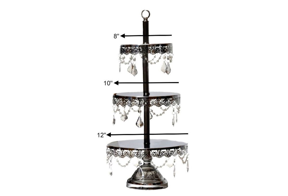 3 tier cupcake stand crystal drops