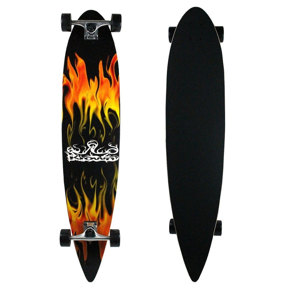 Krown Longboard Complete Pintail Red Flame 9" x 43"