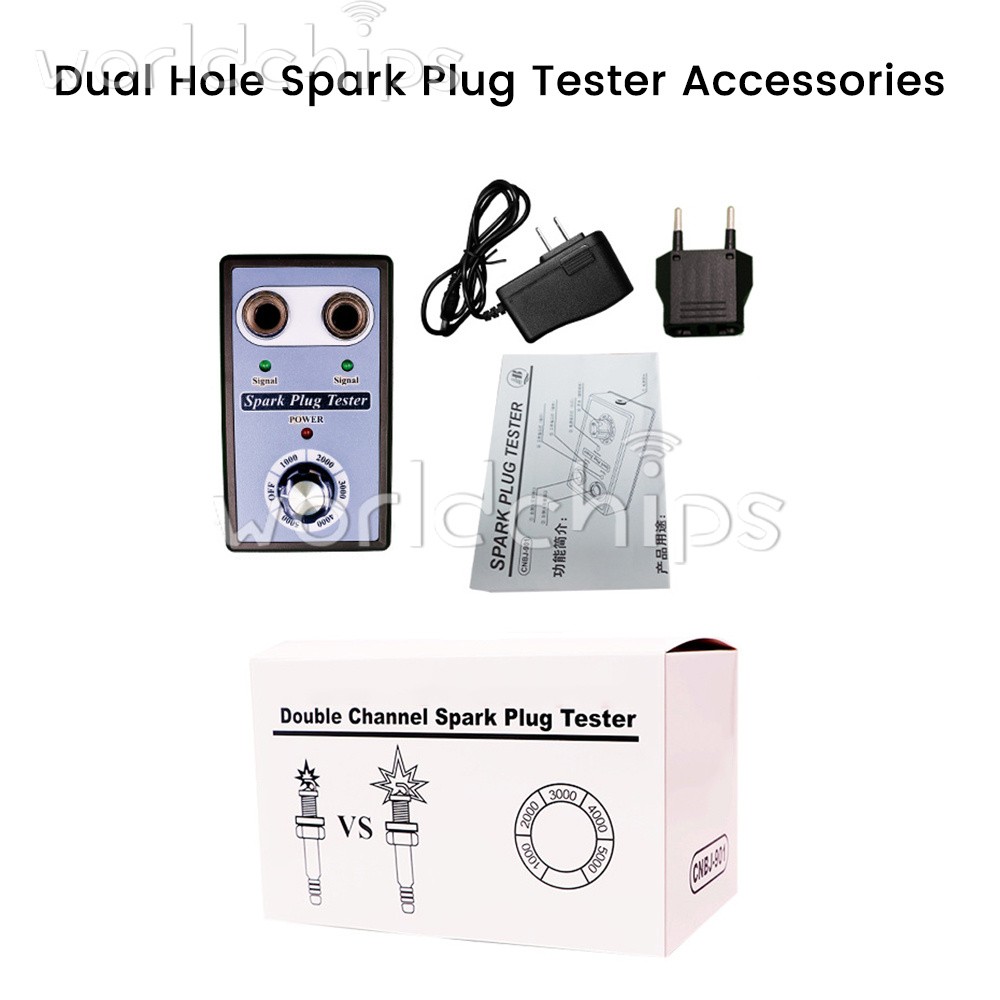 12V Car Spark Plug Tester Dual Hole Diagnostic Ignition Analyzer Tester