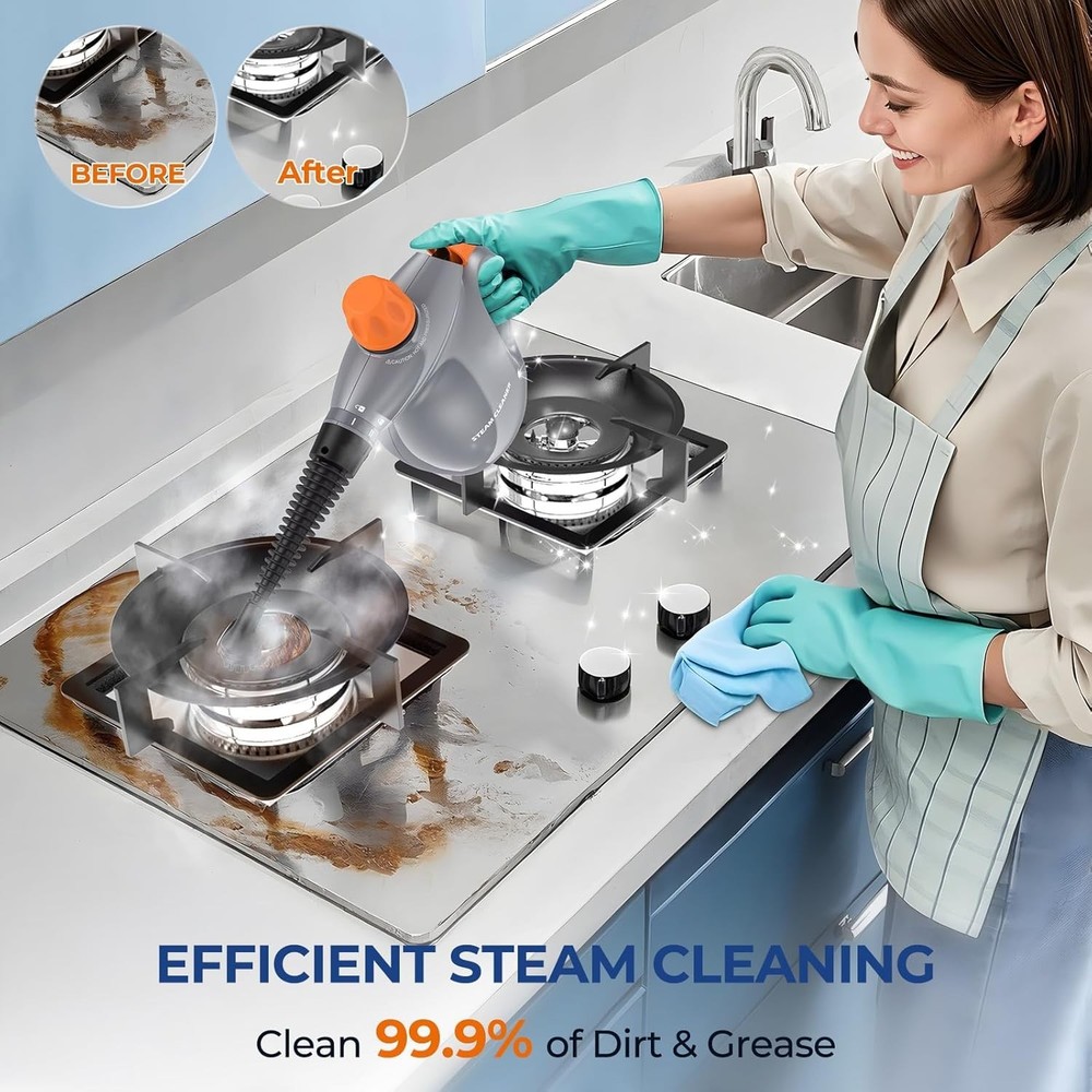 Compact Handheld Steam Cleaner - Lightweight with Fast Heat-Up Technology