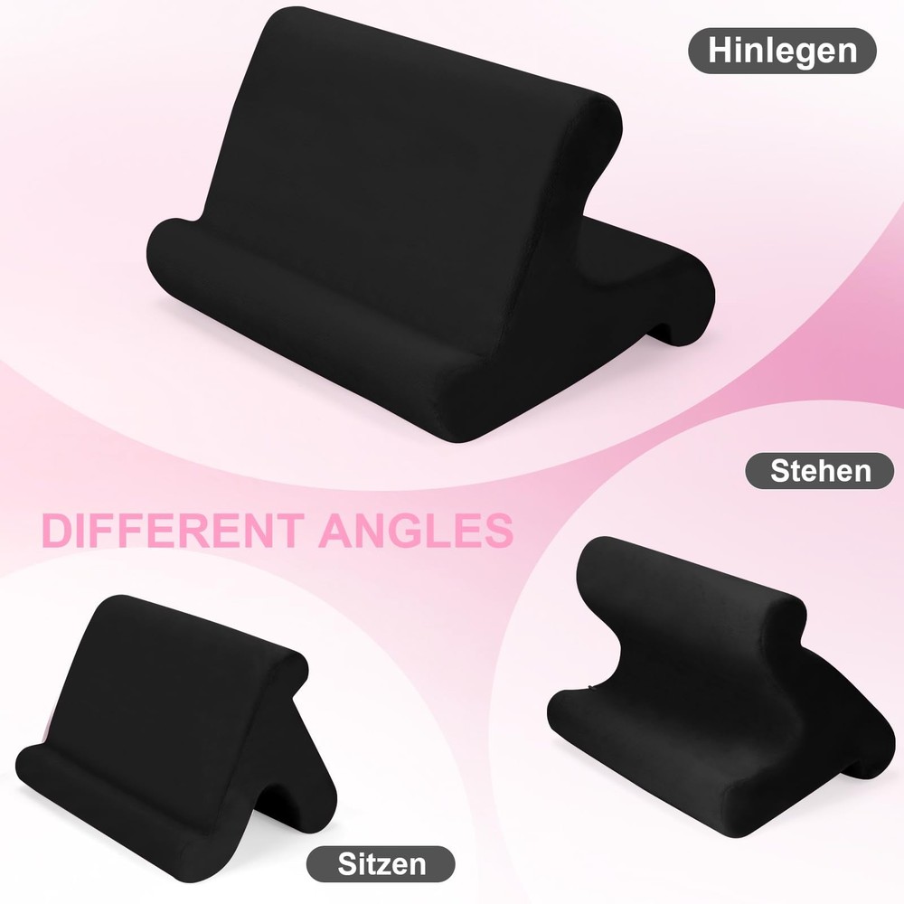 Universal Multi-Angle Tablet Stand Holder-Soft Pad Stand with black phone hol...