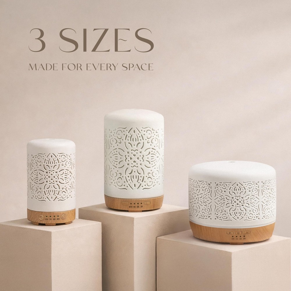 Earnest Living Essential Oil Diffuser White Ceramic Elegance 100ml
