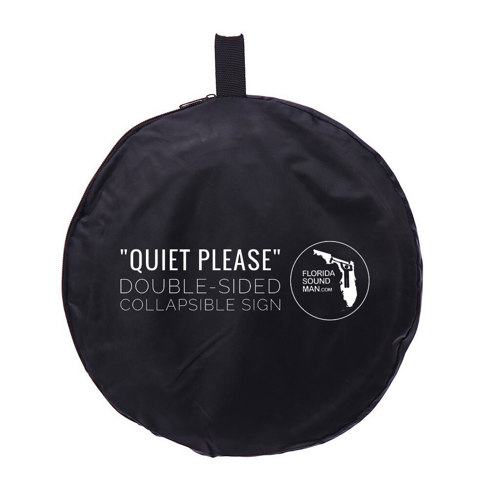 Large “Quiet Please Filming In Progress” sign